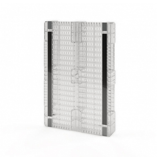 Поддон сплошной Plast 1200x800x150 на 3-х полозьях серый усиленный двумя трубами